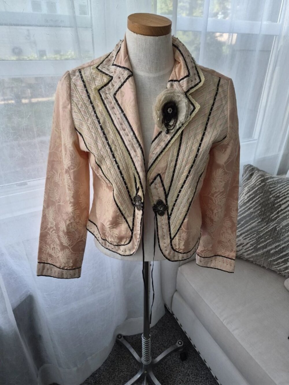Sandy Starkman y2k size Medium jacket blazer pink victorian